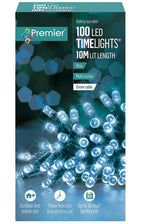 Premier 100 Battery Operated Time Lights 10m Lit Length Blue