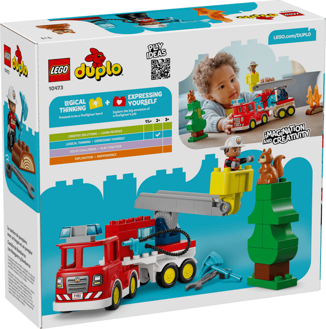 Lego Duplo Town Firetruck With Hose And Firefighter