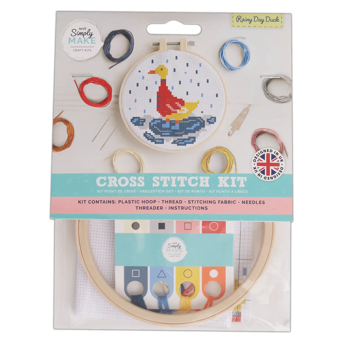 Simply Make Cross Stitch Kit 5" Rainy Day Duck
