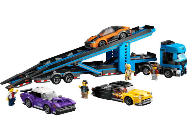 Lego City Transporter Truck With Sports Cars