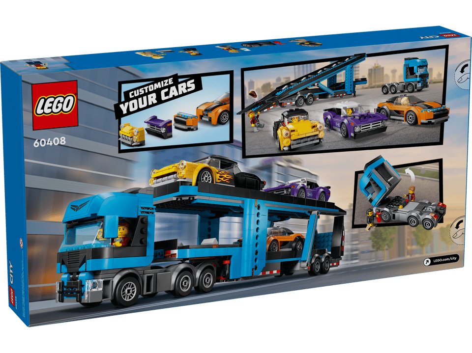 Lego City Transporter Truck With Sports Cars