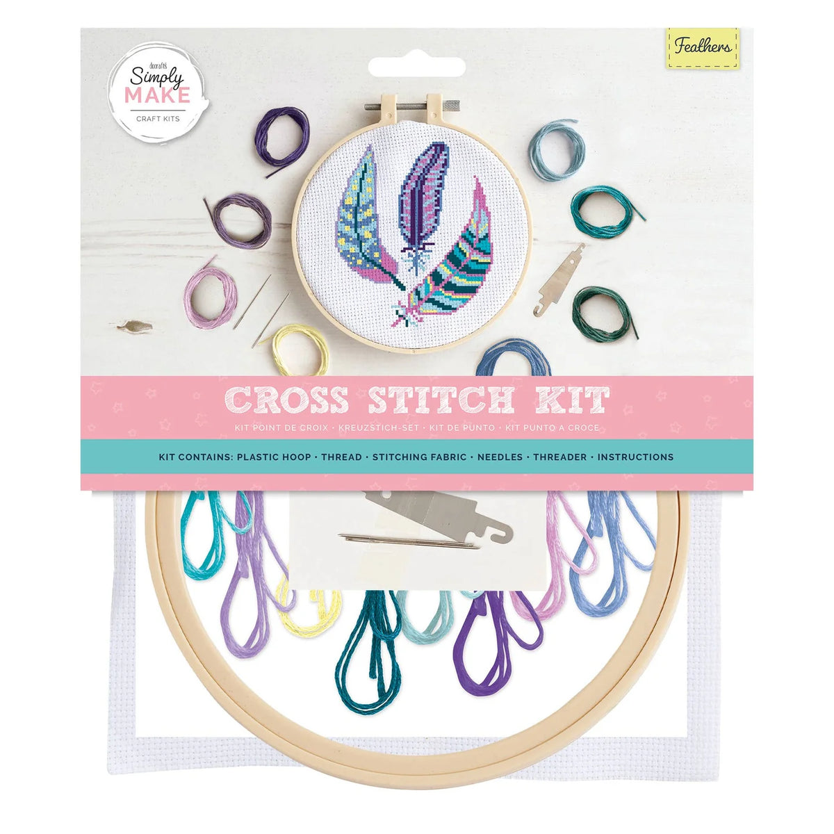 Simply Make Cross Stitch Kit 8" Feathers