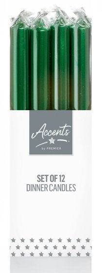 Premier 25cm Dinner Candle - Green