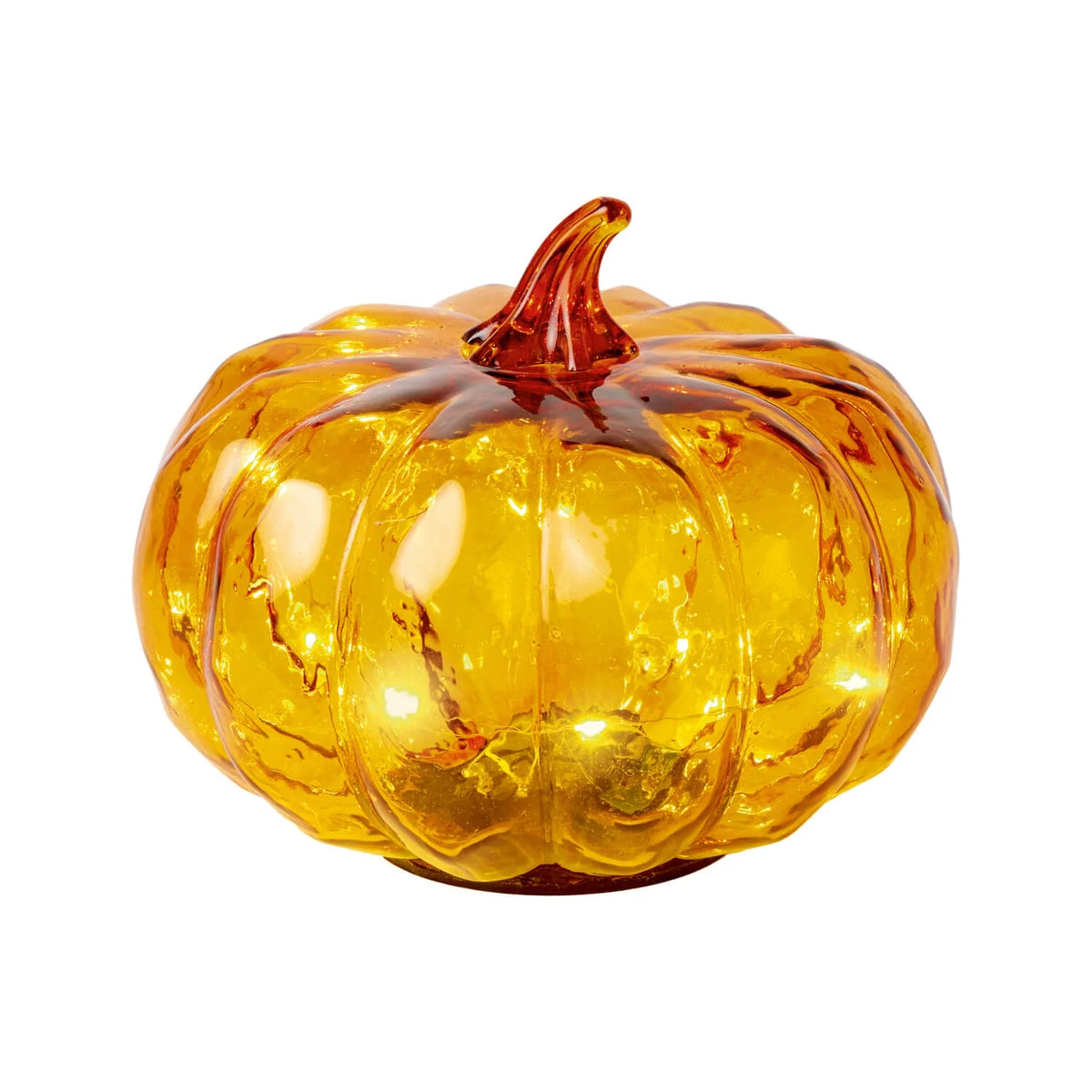 Premier 13cm Battery Operated Pumpkin Glass Light