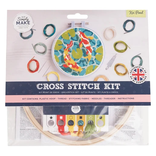 Simply Make Cross Stitch Kit 8" Koi Pond