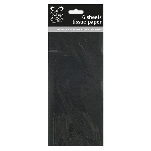 6 Sheet Tissue Paper - Black