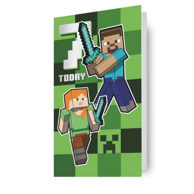 Minecraft Happy Birthday 7 Card