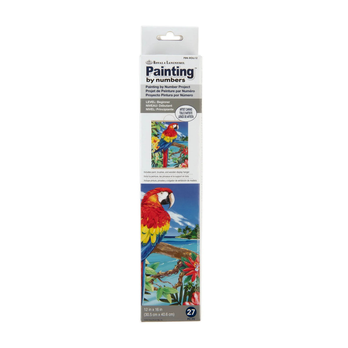 Paint By Numbers Red Scarlet Macaw Canvas