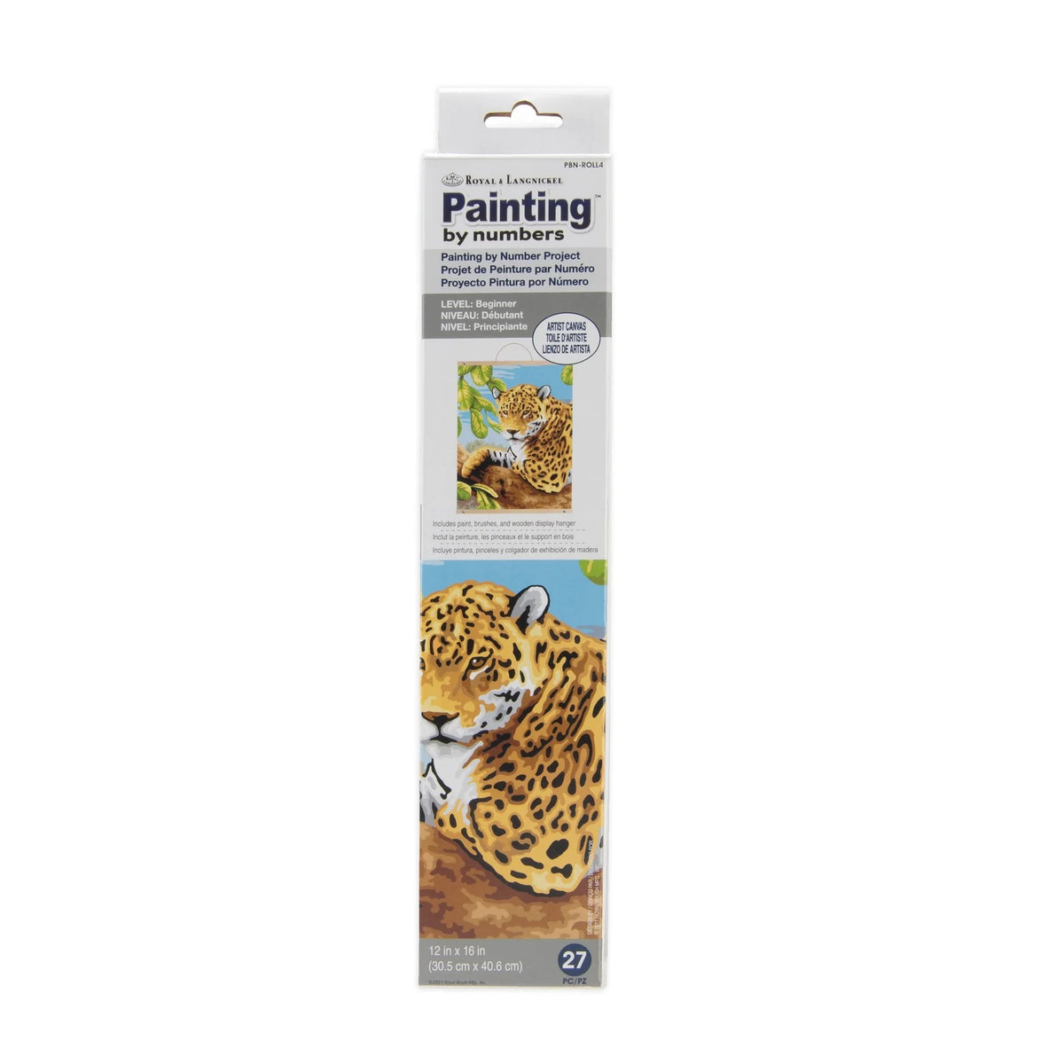 Paint By Numbers Leopard In Tree Canvas