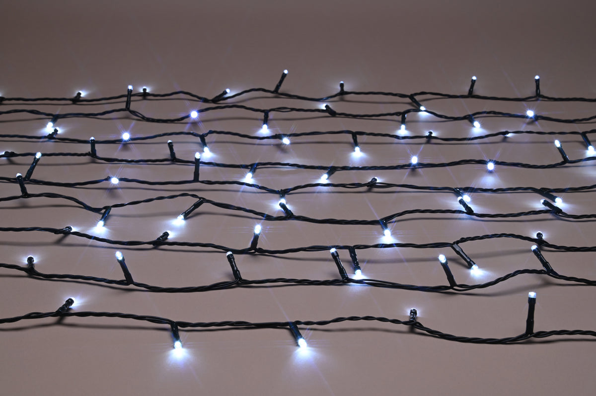 Festive 100 battery operated timer string lights - White