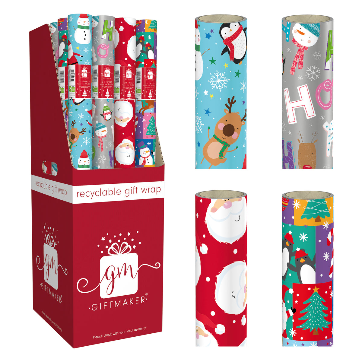 4m x 69cm Santa & Friends Wrap
