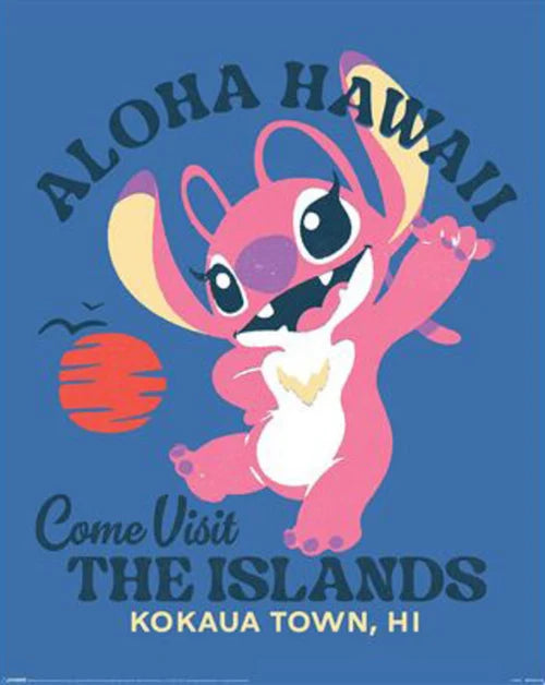 15 Stitch Angel (Aloha) Small Poster