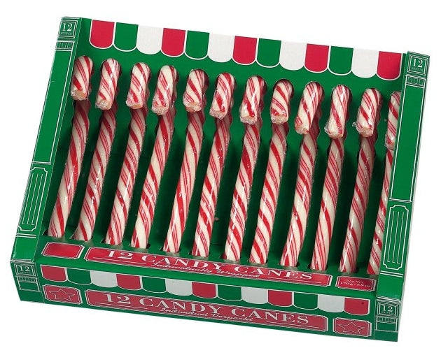 12 Red and White Candy Canes in Box 170G
