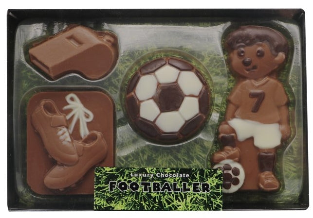 Decorated assorted chocolate footballer set in gift box 78g