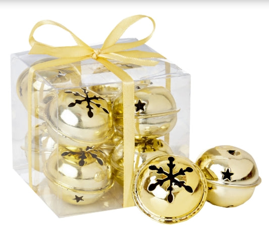 Premier 8pc 4cm Jingle Bells Boxed Gold