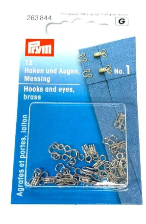 Prym Brass Hooks And Eyes Silver