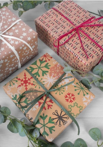 4m Christmas Gift Wrap Kraft Recycled Paper