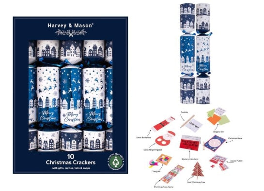 10 x 14 " Blue Houses Crackers