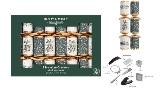 8 x 12.5" Premium Green Mistletoe Crackers