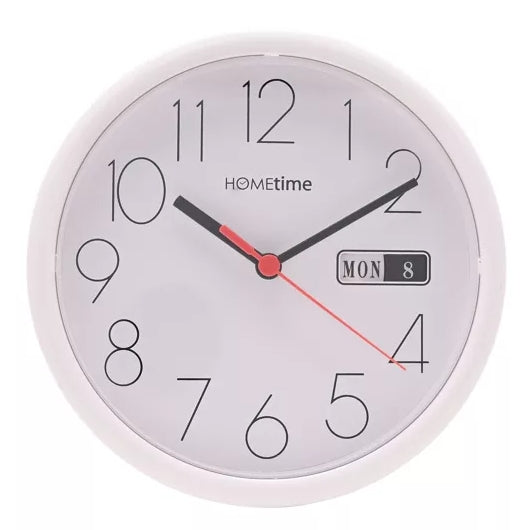 Hometime Day/Date Wall Clock - White