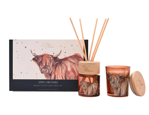 Meg Hawkins Mini Candle & Diffuser Set - Highland Cow Apple Orchard