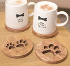 Best of Breed Paw Prints Mango Wood Set of 4 Coasters