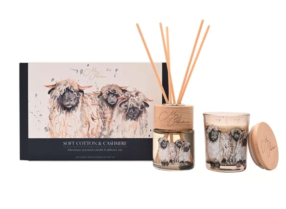 Meg Hawkins Mini Candle & Diffuser Set - Sheep Soft Cotton & Cashmere
