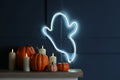 Festive Halloween Neon Lit Light 36cm Ghost