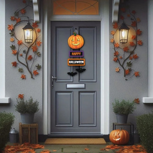 Crystal Art Hanging Decoration Happy Halloween Sign