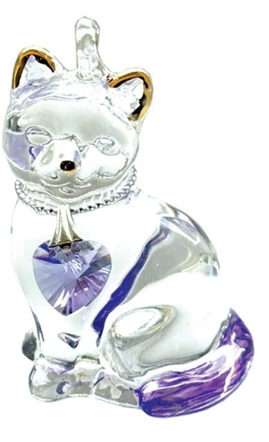 Fantasy Glass Pretty Little Kitty - Amethyst