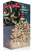 Premier 200 Multi-Action LED Clear Cable Supabrights With Timer Warm White