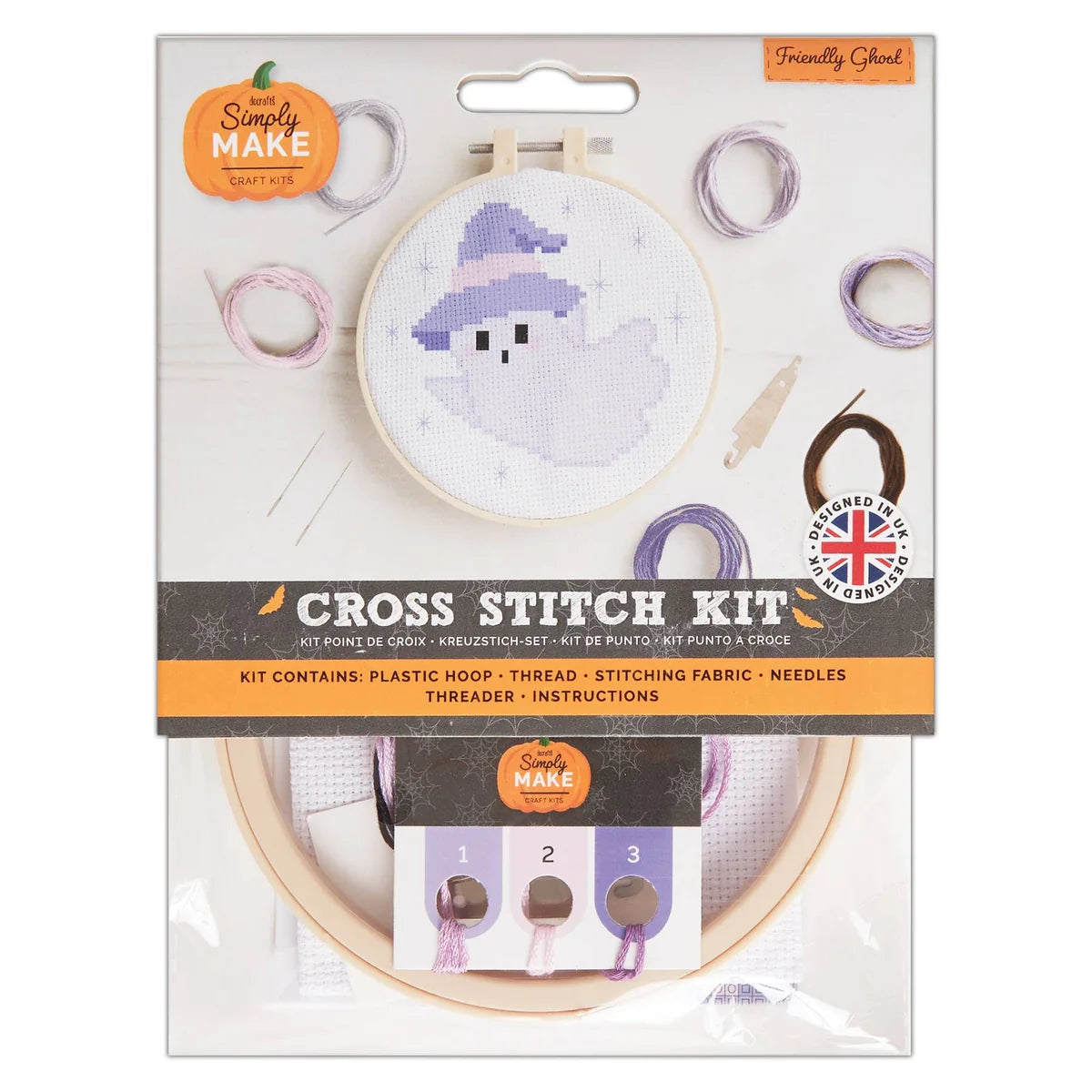 Simply Make Cross Stitch Kit 5" Friendly Ghost