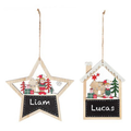 Premier 14.5cm Wooden Chalk Elf Hanging Decoration 2 Assorted