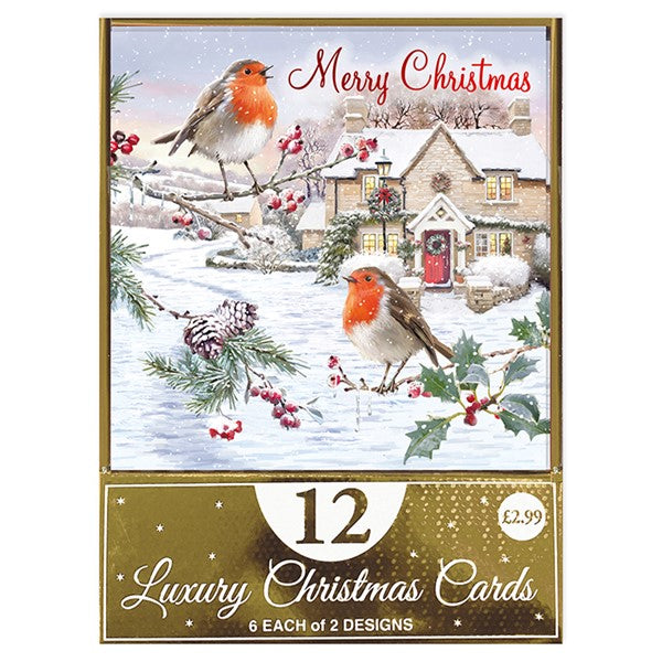 Traditional Robin 12 Pack Christmas Cards