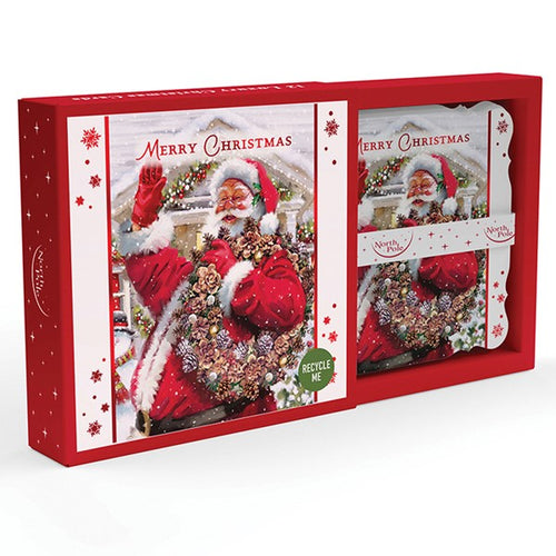 12 Pack Luxury Square Cards Santa