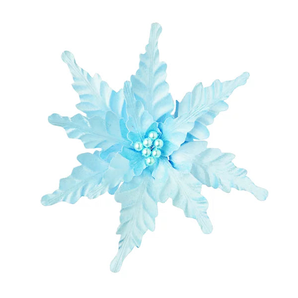 Premier Blue Poinsetta Velour Clip On 30cm