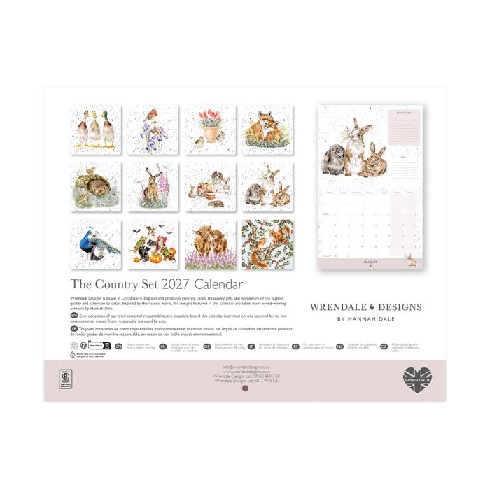 Wrendale 2027 The Country Set Landscape Calendar