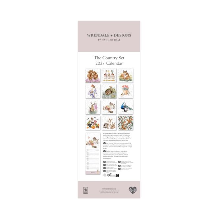 Wrendale 2027 The Country Set Slim Calendar