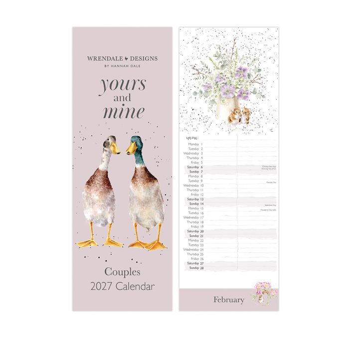 Wrendale 2027 Yours and Mine Slim Calendar
