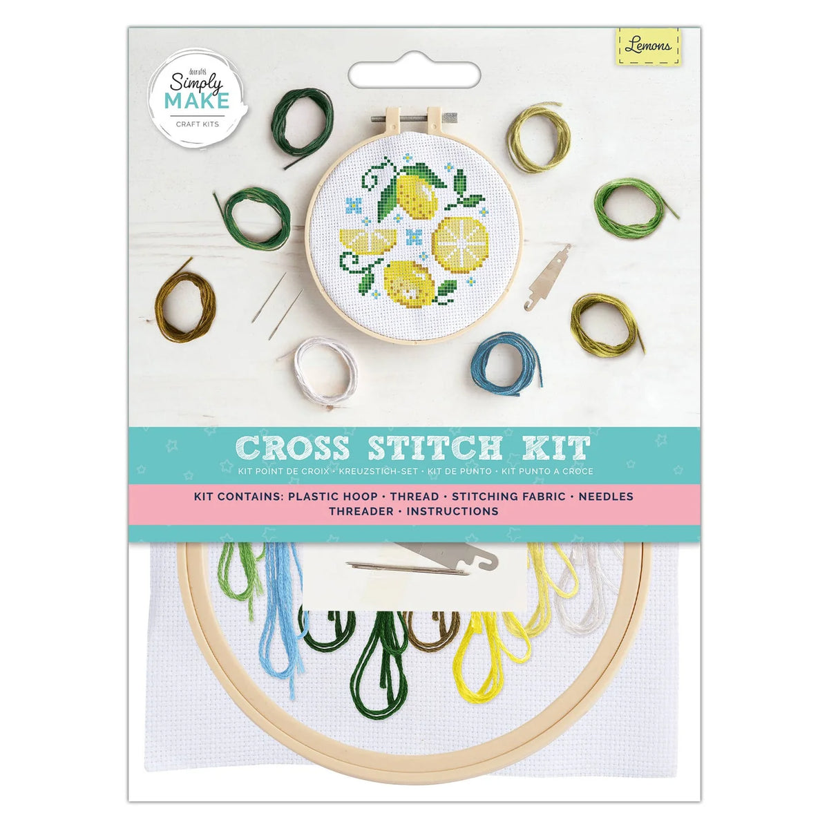Simply Make Cross Stitch Kit 5" Lemons