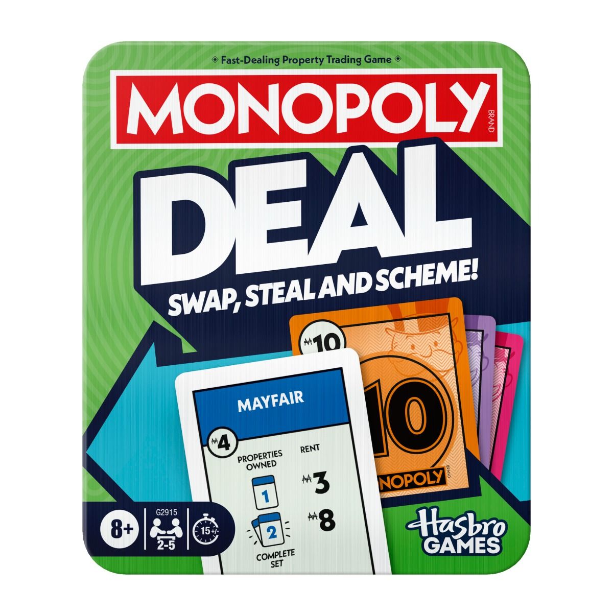 Monopoly Deal Card Game in Collectible Storage Tin