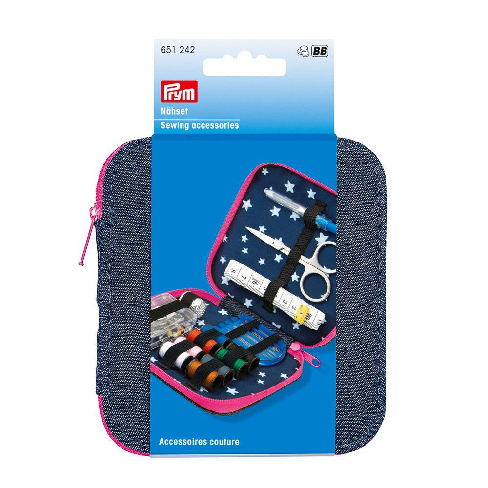 Prym Large Sewing Set Denim/Pink