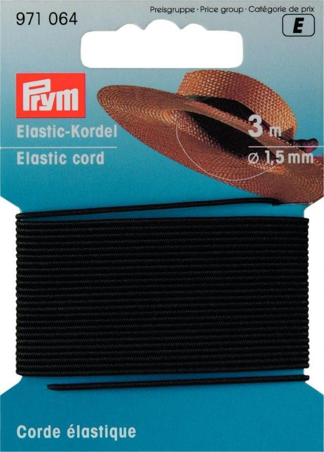Prym Elastic Cord - 1.5m Black