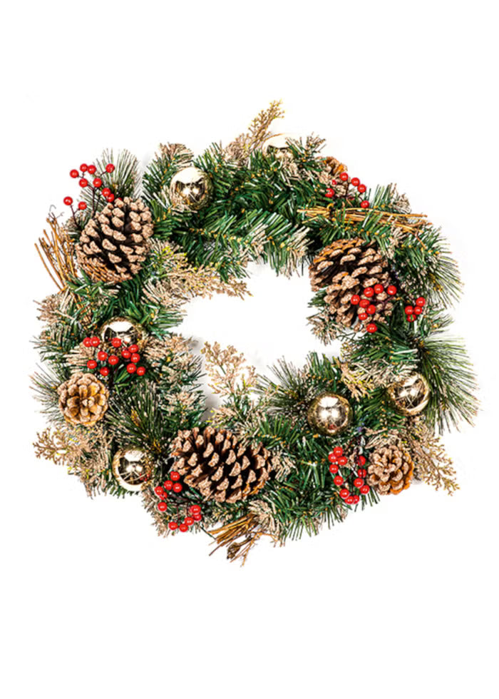 Premier 40cm Dressed Wreath Champagne Gold