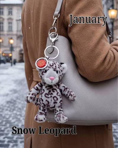 14cm Keeleco Enchanted World Snow Leopard Bag Charm