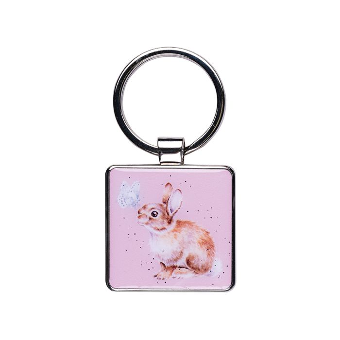 Wrendale Keyring - Rabbit i spy a Butterfly