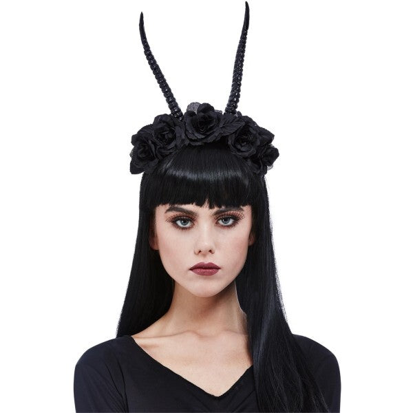 Halloween Demon Horn Flower Headband