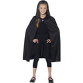Halloween Kids One Size Hooded Black Cape