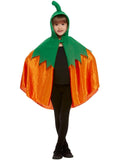 Halloween Pumpkin Hooded Cape Kids