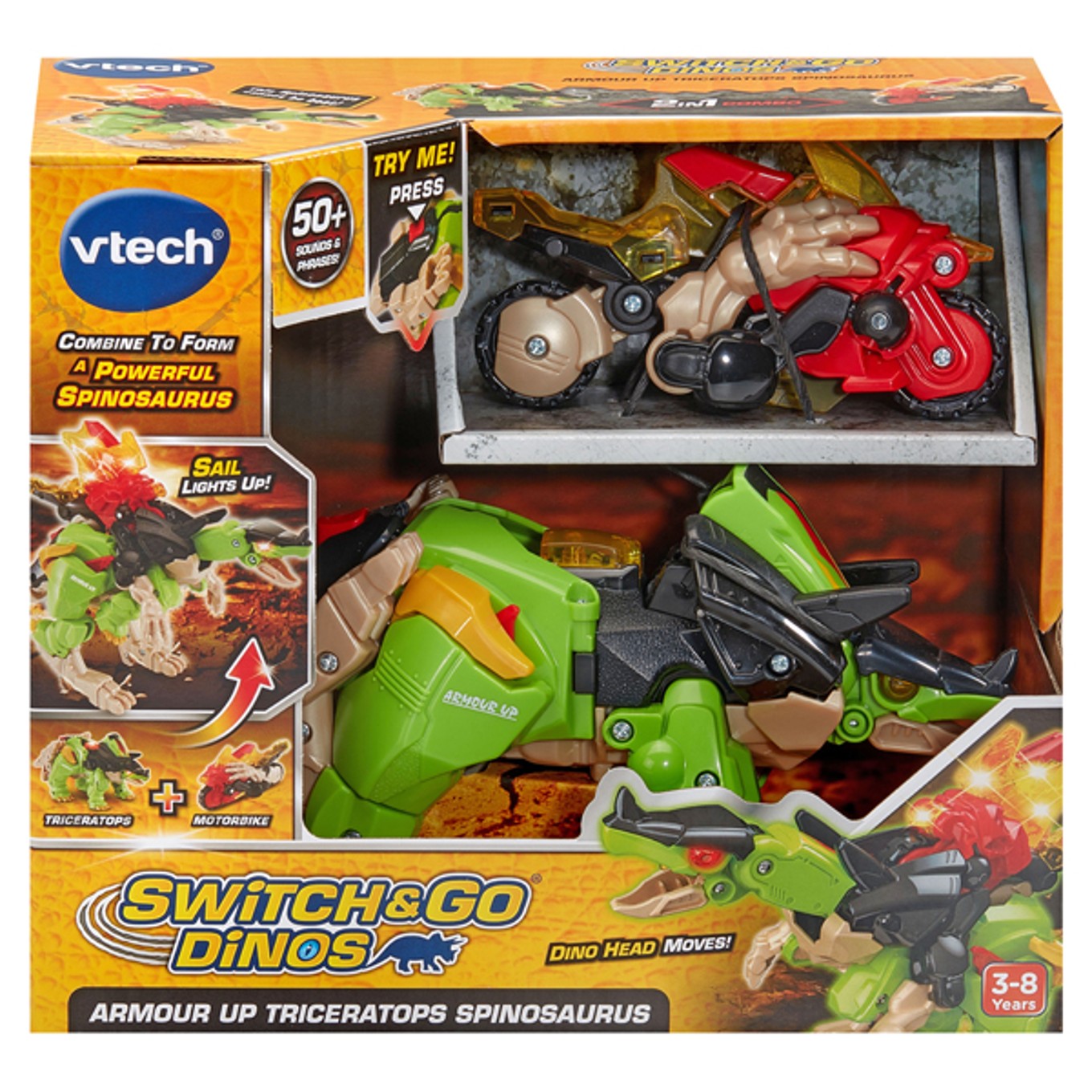 Switch & Go Armour Up Triceratops Spinosaurus